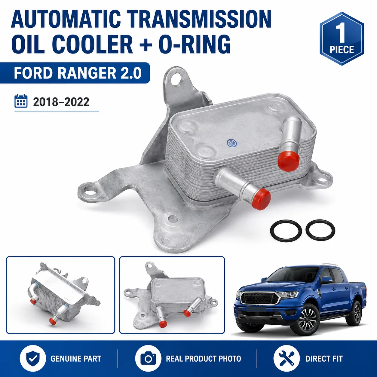 Genuine Ford Ranger 2.0 Automatic Transmission Oil Cooler with O-Ring 2018-2022
