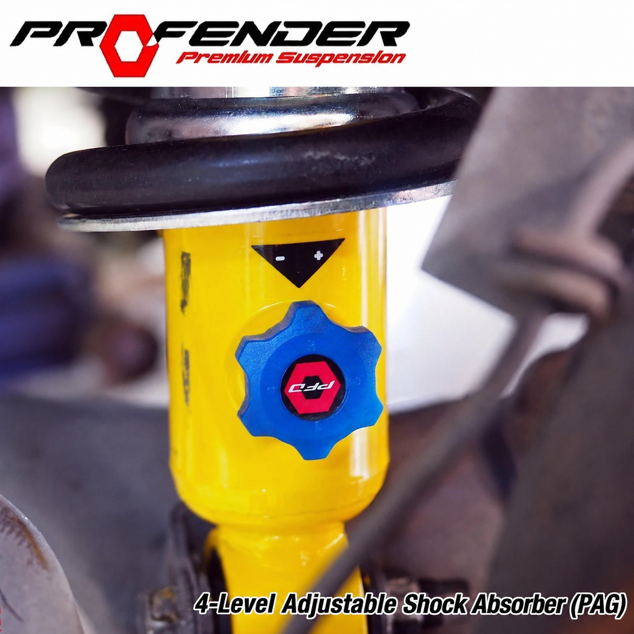 Profender PAG 4-Level Adjustable Twin-Tube Gas Shock Absorber Set for Isuzu D-Max Hi-Rider 2012–2026 – Front & Rear, 4 Pieces, No Springs